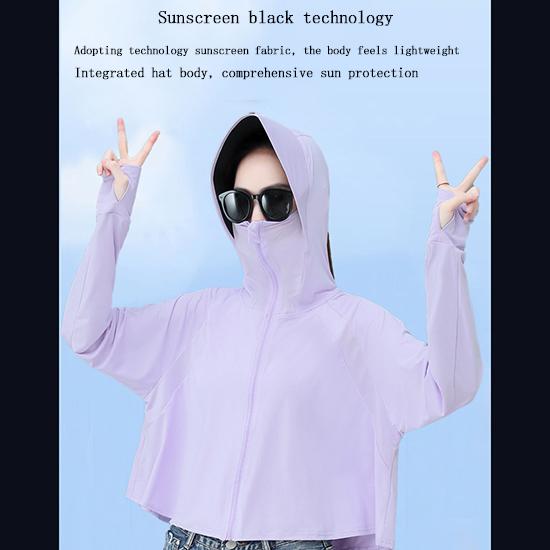 Solbeskyttende klær for kvinner om sommeren, UV-bestandig, langermet, ultratynn, allsidig sykkelbekledning, solbeskyttende klær, fritidsklær