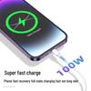 100W Fast Charging Double Type-C PD Data Cable, 5A C to C for Mobile Phones & Tablets