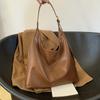 Fashion Korean Version Large Capacity Single Cross-body Bag Women's Handbag Simple Casual Commuting PU Leather Shoulder Tote Bag