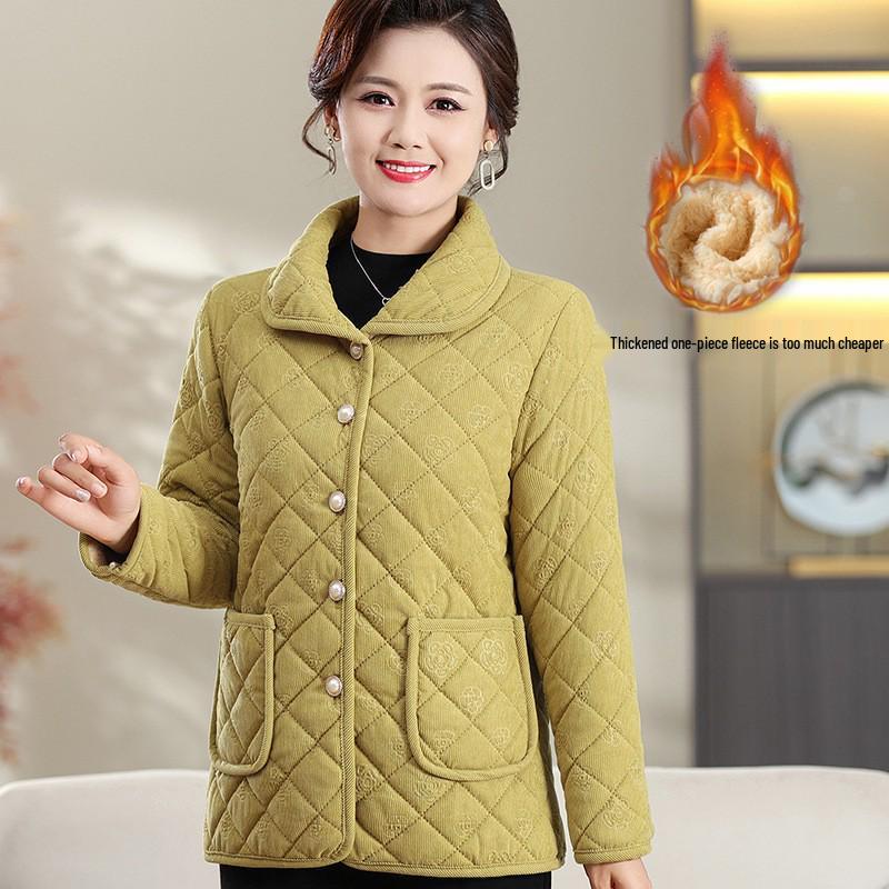 

Женская зимняя куртка с хлопковой подкладкой: Модный свободный крой, на флисовой подкладке, теплая верхняя одежда для людей среднего и пожилого возраста. 5XL (Recommended: 150-165 jin)