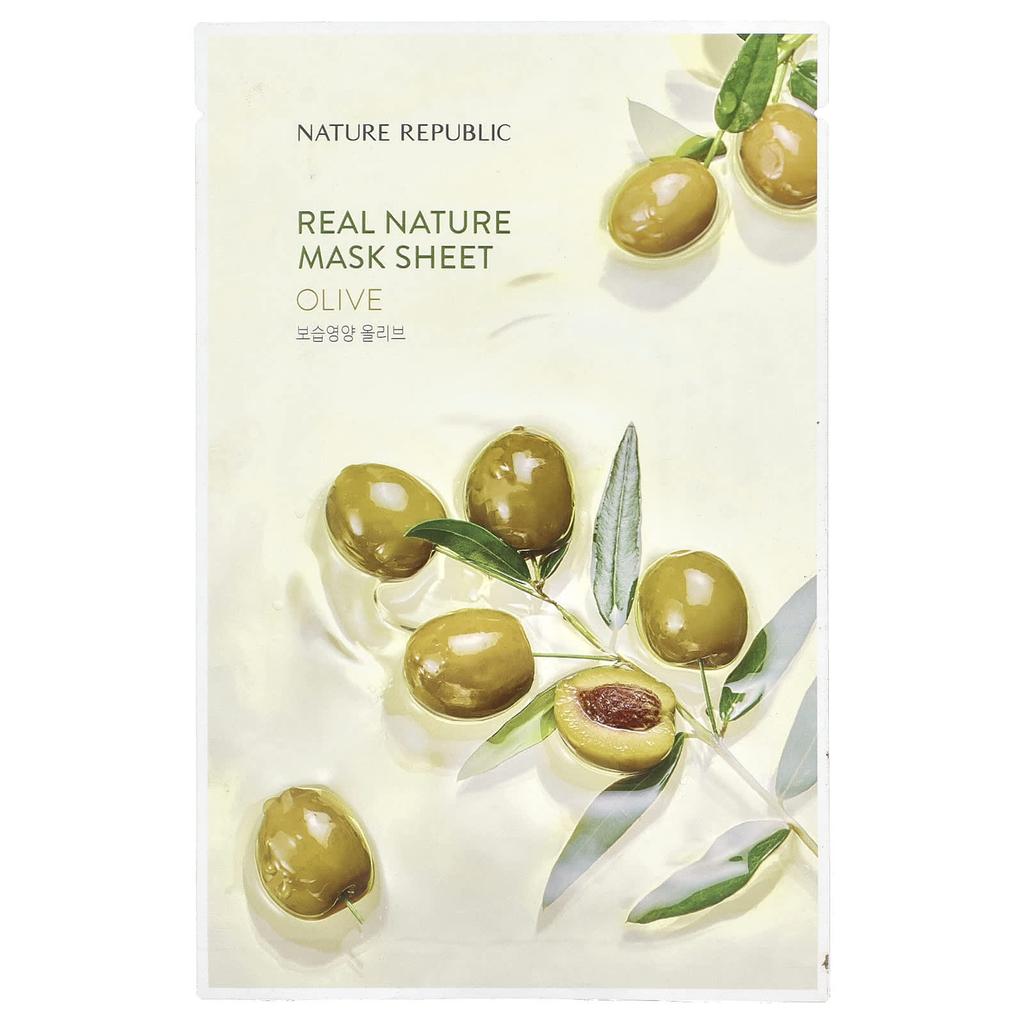 Real Nature Beauty Mask Sheet, Olive, 1 Sheet, 23Ml(0.77Fl Oz)