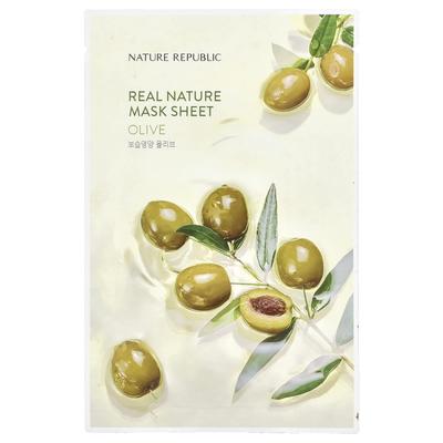 Real Nature Beauty Mask Sheet, Olive, 1 Sheet, 23ml (0.77fl Oz)