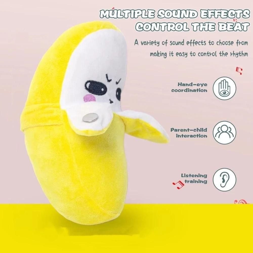 Soft Banana Plush Toy Cute Music Rhythm Stuffed Doll Fruit Induction Metronome  Developmental Toy