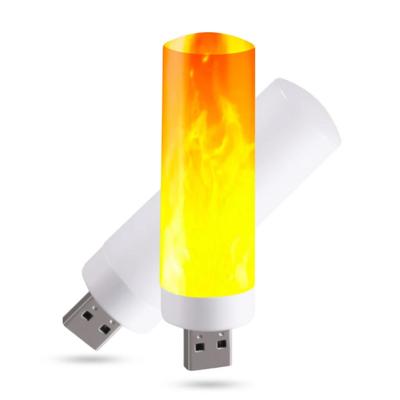 USB Atmosférické světlo LED Blikající plameny Světla svíček Lampa na čtení pro Power Bank Osvětlení pro kempování Světlo s efektem zapalovače cigaret
