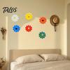 Rust-resistant Outdoor Decor 6Pcs Metal Flowers Wall Decor, Flower Sunflower Ornament Art, Iron Hanging Decoration Garden for Outside Indoor