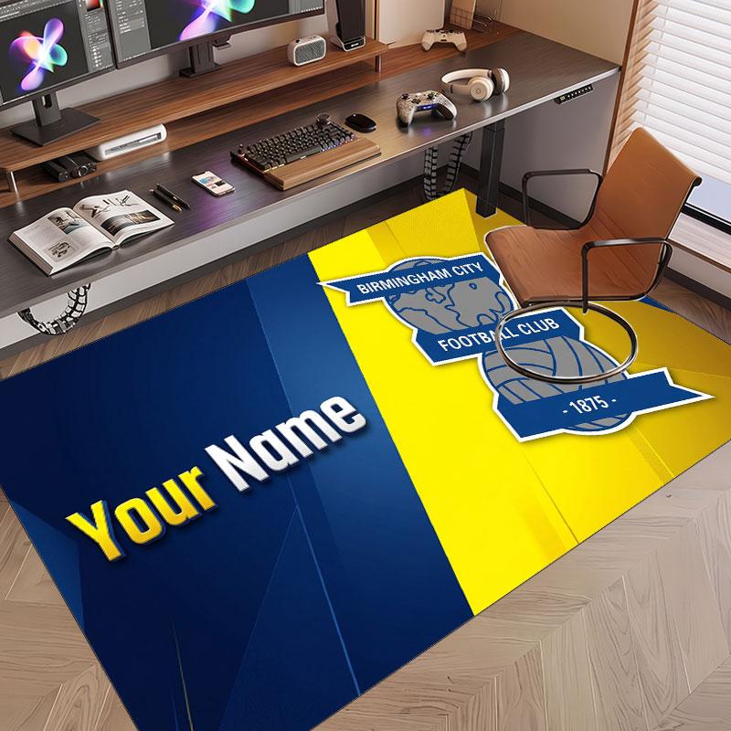 Custom Rug BIRMINGHAM CITY Pattern Print Name Text Soft Non‑Slip Floor Carpet for Home Indoor Decoration