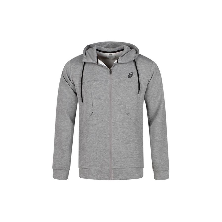 Asics Solid Color Casual Zip-Up Hooded Long Sleeve Running Breathable Quick-Dry Jacket Men jackets Light-Gray 2031E426-020