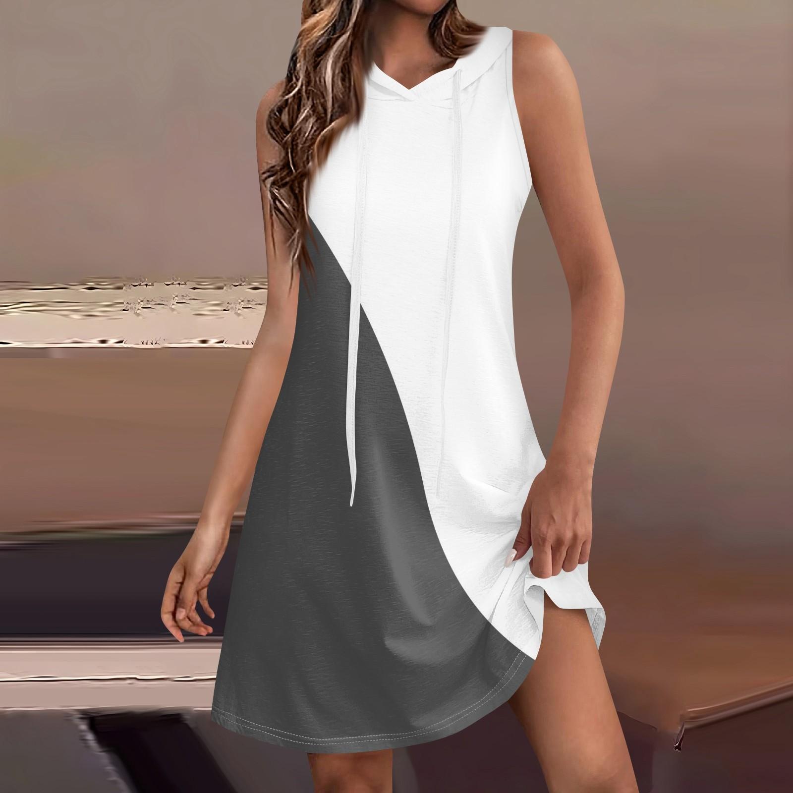 

Женский повседневный сарафан с карманами, летнее пляжное платье в стиле бохо, футболки, платье с капюшоном, свободные платья-майки M