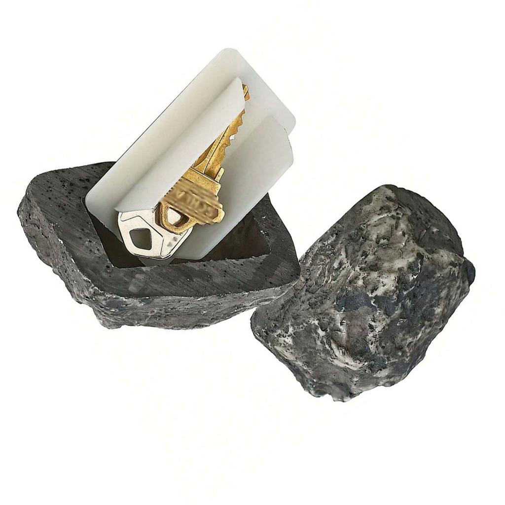 Fake Stone Key Box Home Entrance Key Box Simulated Small Stone Decoration Key Organizer for Outdoor