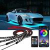 Longsafe Car RGB LED Set of Sound Full Car Remote Compatible 2 X 2 X Strips, Underlight, 4, Sensor, Color, Waterproof, IP65, Accessories, Flash,