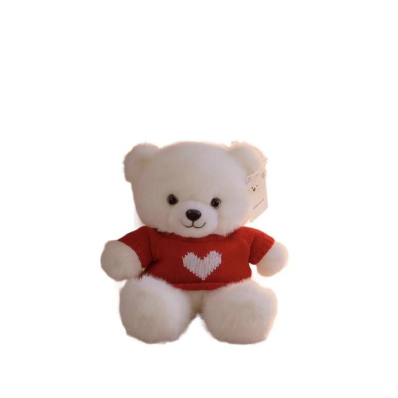Teddy Bear Plush Toy With Heart Sweater For Kids And Adults