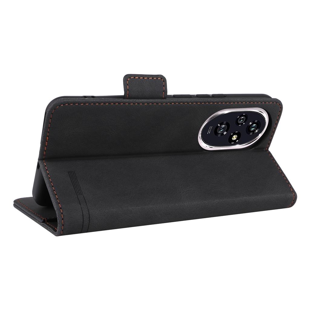 For Honor 200 5G Case Leather Wallet Flip Phone Cover with Hardware Decor