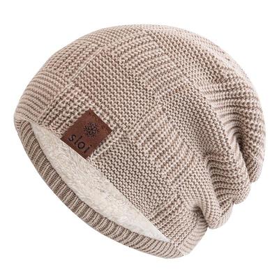New Unisex Snow Label Winter Hats Fashion Slouchy Beanie Hat Fleece Lined Warm Knitted Hats Men Women Ski Beanie Cap