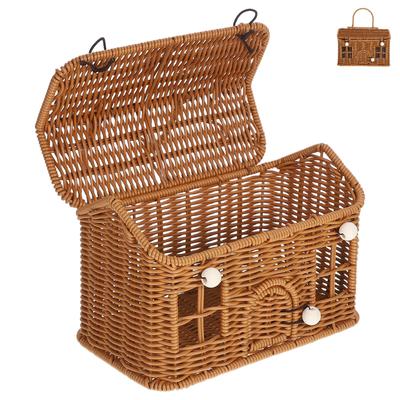 Rattan Picknickkorb Geflochtene Aufbewahrung Große Kapazität Organizer Vintage Hochzeitsgeschenke H Hält Gemüse Dekorative Box Deckel