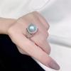 Huitan Elegant Women Imitation Pearl Ring Luxury Wedding Engagement Luxury Accessories Fashion Versatile Jewelry with Shiny CZ