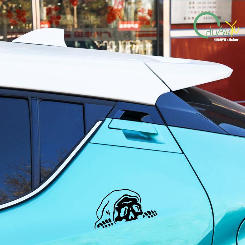 Peep Skeleton Car Sticker Decorated Windshield Windows Halloween  Lurking Reaper Ghost Stickers Die Cutting Vinyl Decals