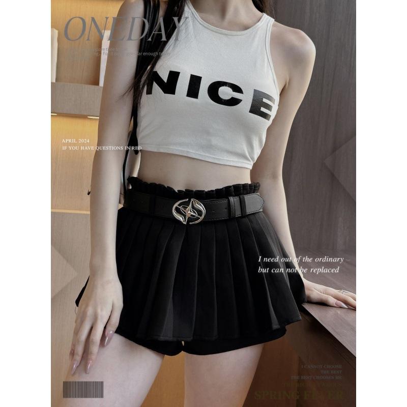Minimalist Belt Stylish For Young Adults Versatile Black Star Cross Design Perfect For Jeans