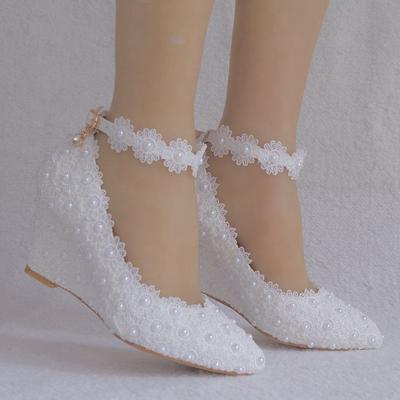 white crystal wedding shoes