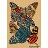 Retro Schmetterlings-Illustrationsposter: Handbemalte Tier-Wandkunst im Vintage-Stil, europäisch & amerikanisch