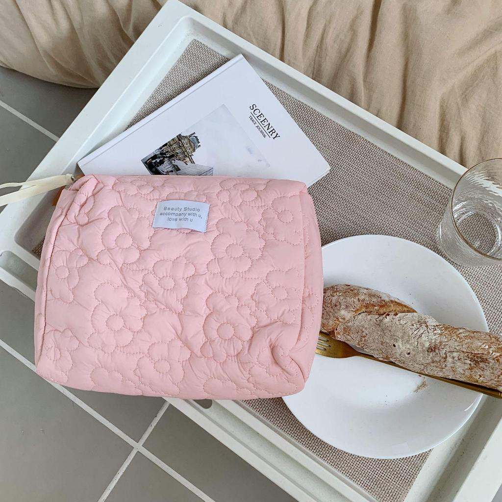 Women Candy Color Soft Washing Storage Bag Large Capacity Carrying Cosmetic Bag