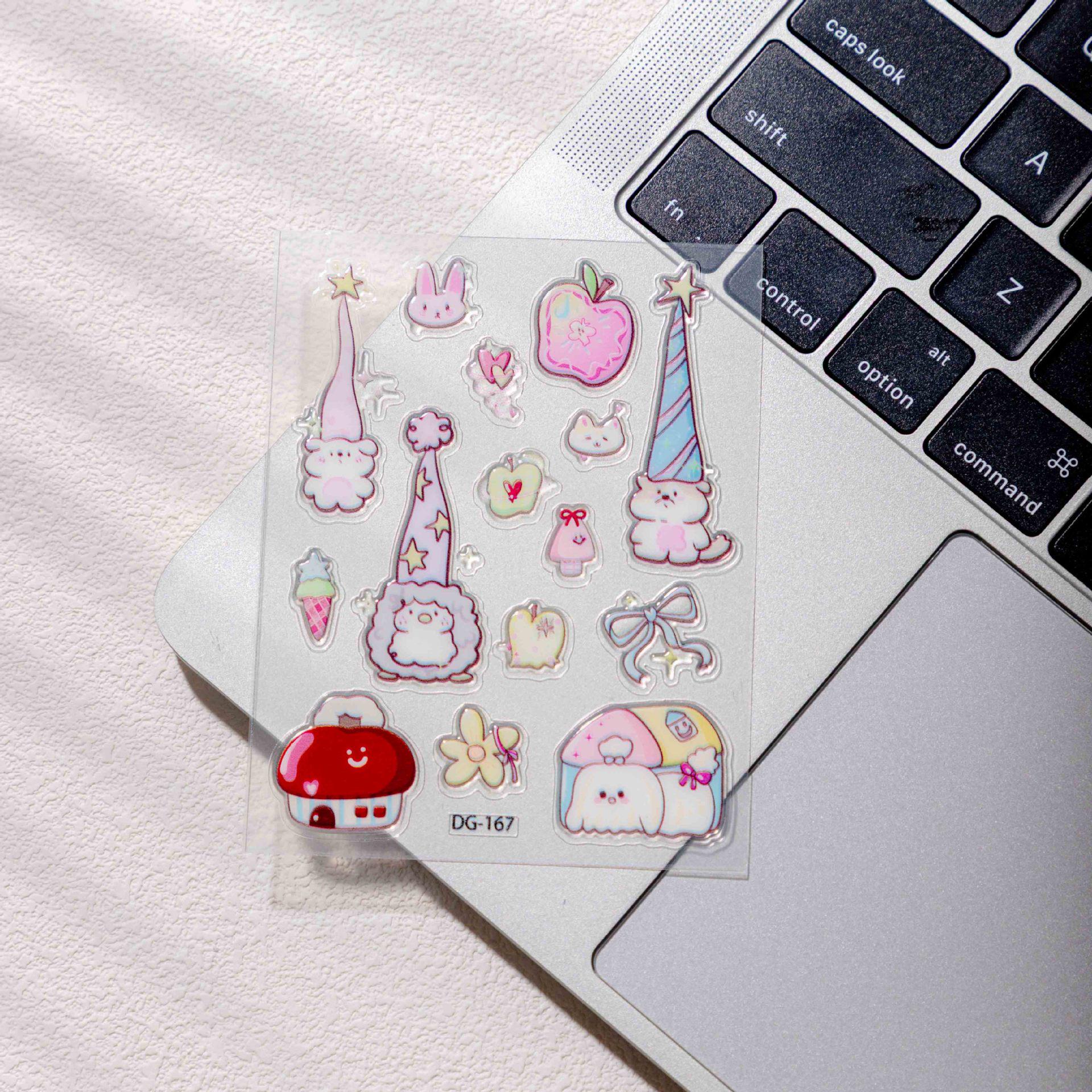 

Cyansea Jelly Birthday Apple Bear Sticker for DIY Phone, Tablet, Computer, and Planner Decoration DG-167