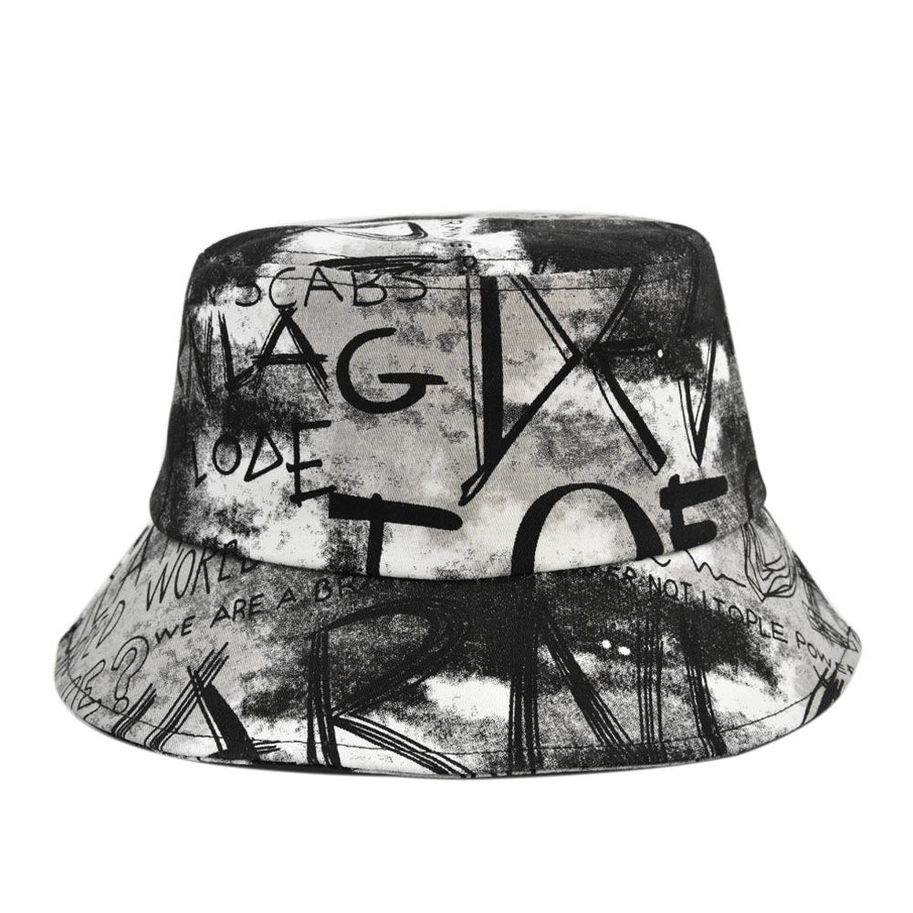 Tie Hat Fishermans Dyed Graffiti Big Eaf Simple  Fashionable Printed Pot Hat