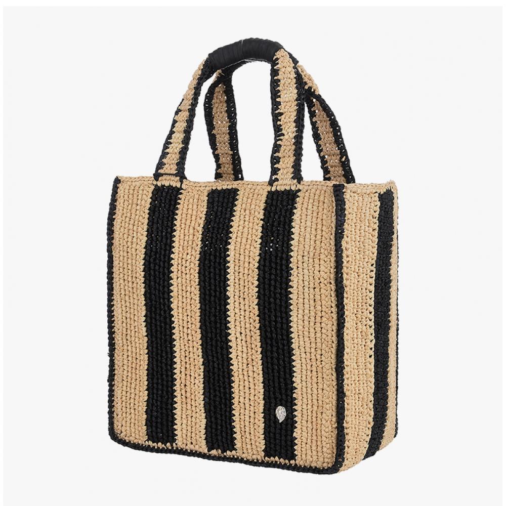 Helen Kaminski Mini Tote Bag Charcoal Nami Stripe Bag51902