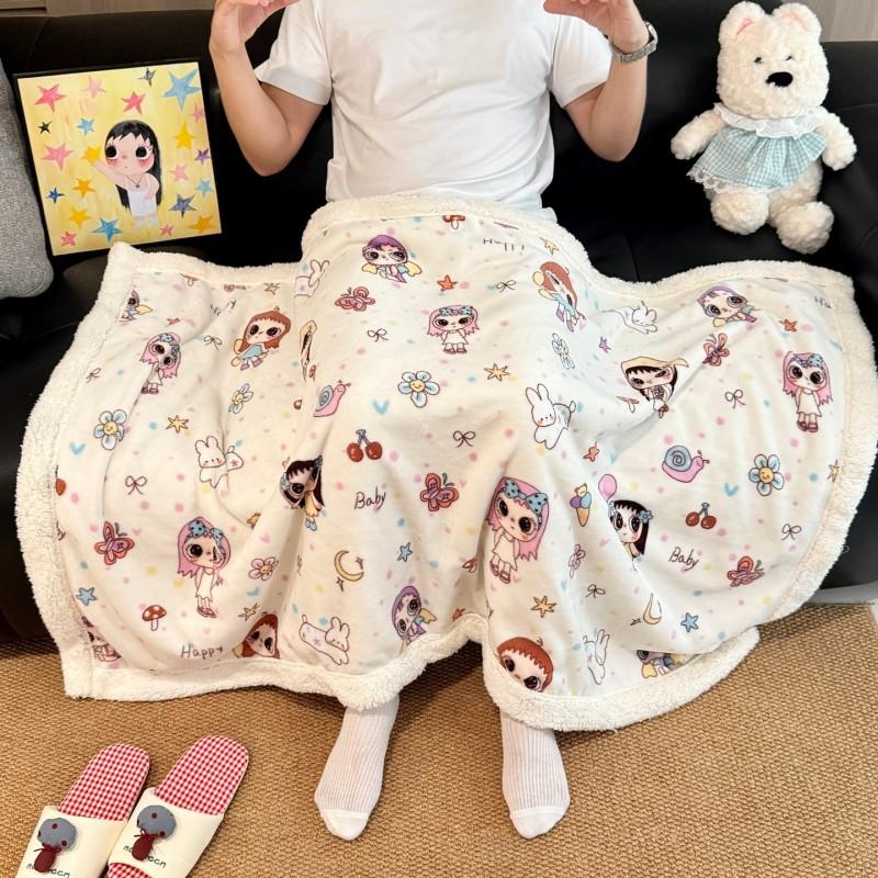 Soft Plush Double-Sided Blanket Baby Toddler Sofa Bed Cozy Fleece Throw 70x100 100x150 150x200 200x230cm