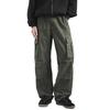 Men Retro Cargo Pants Multi Pocket Casual Baggy Trousers Loose Fit Wide Leg Trousers for Travel Gym School Street Wear