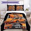 3pcs Custom Name Racing Bedding Set Duvet Cover Closure Includes 1 Duvet Cover & 2 Pillowcases, Soft and Comfortable for All Seasons.