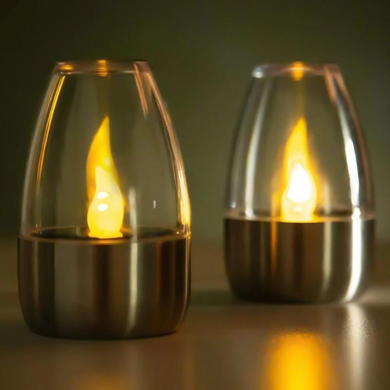 LED Solar Candle Flameless Rechargeable Courtyard Decoration Outdoor Wedding Party Waterproof Atmosphere Light Creative