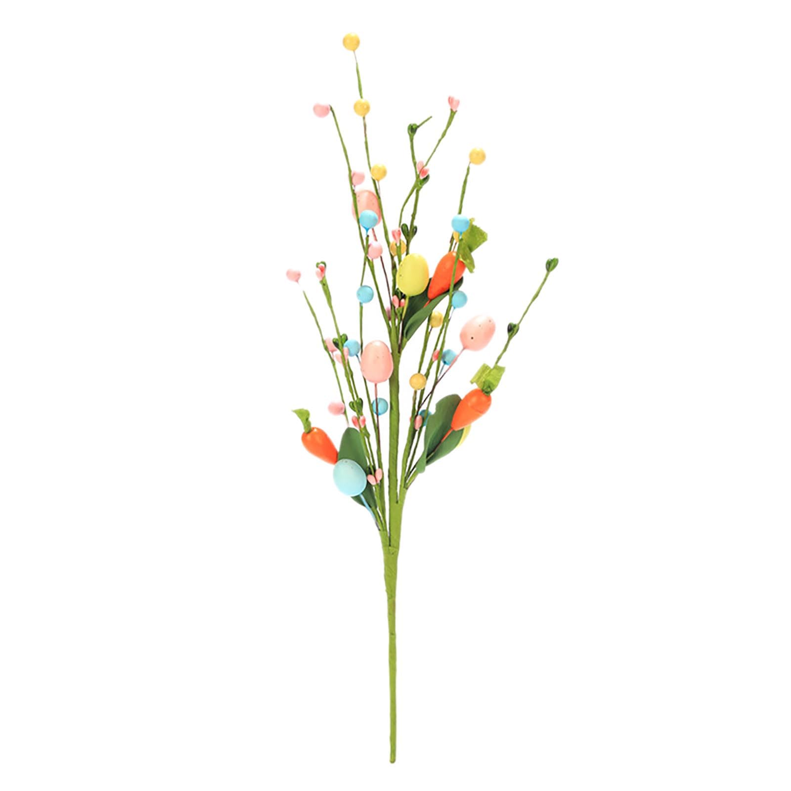 

Rtificial Easter Flower, Easter Colorful Egg Berries Decorations, Spring Berry Picks With Carrot Berries Twig Branches For Home Party Vase Flower Ar One Size