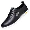 Lederschuhe Herren Frühling und Herbst Low-Top Weichsohle Atmungsaktive Schuhe Modisch Vielseitig Schnürschuhe Trendig Rutschfest Flachsohle Bequem