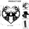 Metal Deer Head Wall Art, Heart Shape Home Decor, Romantic Valentine's Day Gift for Couples, Rustproof Indoor Bedroom Hanging Ornament