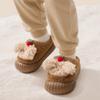 Girls' Furry Cotton Slippers for Big Kids, Warm Cartoon Style for Autumn/Winter 2025, Indoor Home Wear