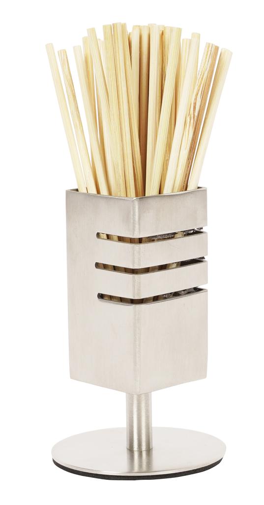 Trifri Toothpick Dispenser Compact Stainless Steel Cocktail Picks Holder For Patio Stool & Dinner Table one rectangular Shaped Box with stand Holder