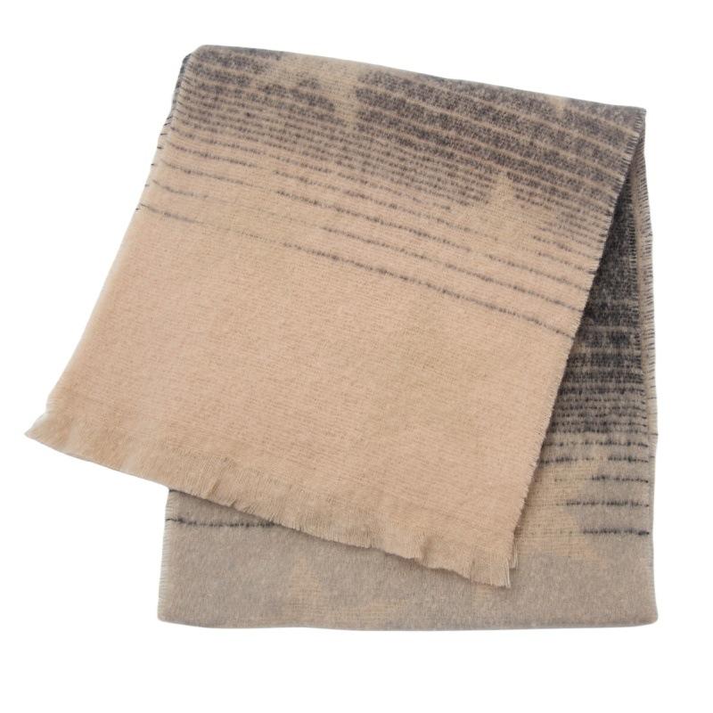 European and American Style Women's Fashion Autumn and Winter Warm Shawl Gradient Color Pashmina Jacquard Star Scarf