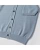 WORTHWHILE MOVEMENT Stitch Polo Half Cardigan (Pale Blue)