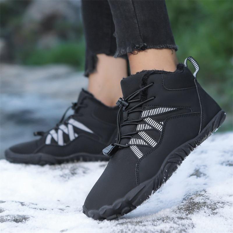 Outdoor Casual Velvet Winter Thermal Shoes Thickened Mountaineering Cotton Shoes Five-finger Large-size Wear-resistant Snow Boots