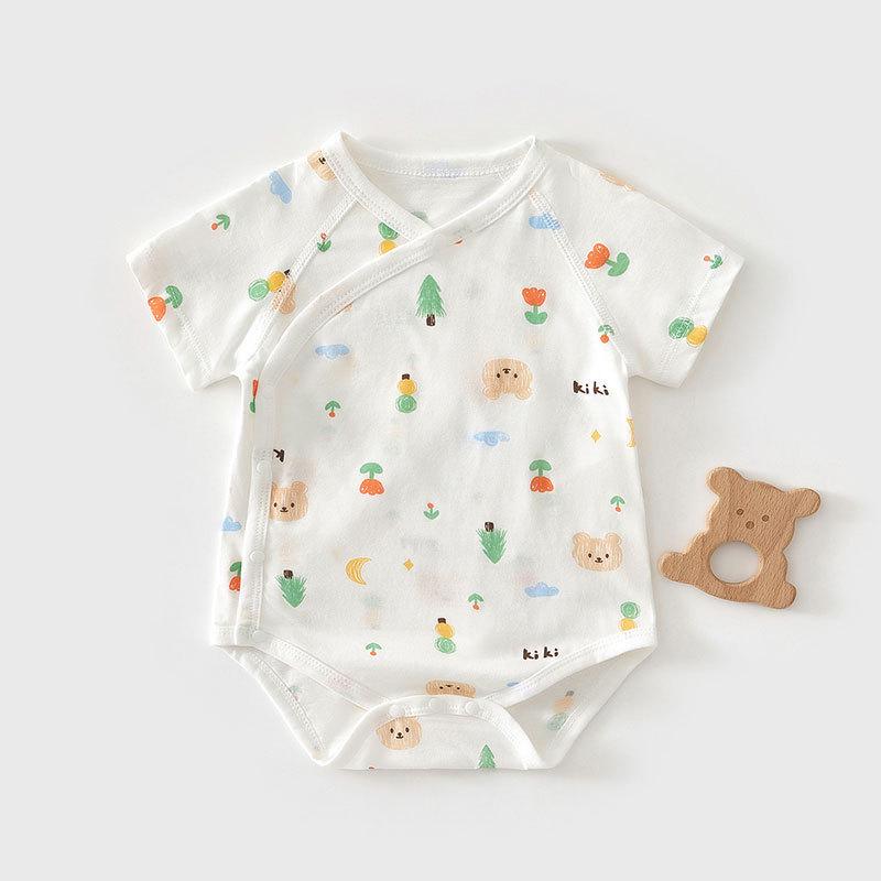 

Детский ромпер с коротким рукавом из чистого хлопка - Летний тонкий стиль для мальчиков и девочек, Цельный треугольный костюм для кондиционирования воздуха Size 80 (Runs Small)