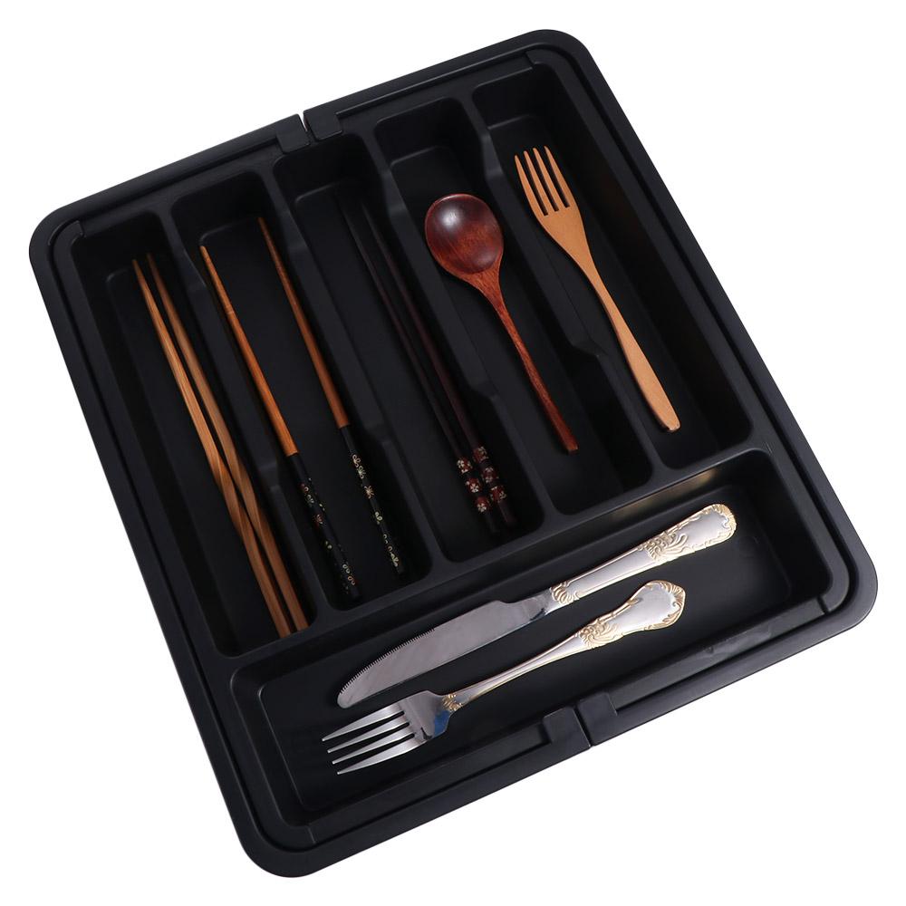 Kunststoff Silberbesteck Schubladenorganizer Verstellbar Ausziehbar Besteckfach Gabel