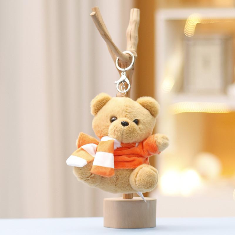 Cute Plush Soft Scarf Bear Stuffed Toy Keychain Adorable Gift Kid And Collect