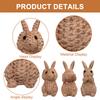 Rattan Bow Resin Ornament, Easter Bunny Decor, Rattan Effect Resin Bunny Statue, Easter Table Decoration Spring Indoor Home Decor
