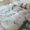 New bed four-piece set cartoon embroidery design student dormitory bed sheet quilt cover three-piece set machine washable