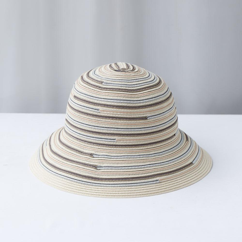 Hat Women's Summer Foldable Sun Hat Rainbow Striped Cloth Hat Sun Protection Beach Hat Vacation Idyllic Bucket Hat