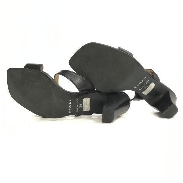 Made In Japan REGAL Mules Sandals 24.0 Black Women High Heels(USED)