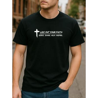 European Sizes Faith Theme, Casual Short-sleeved T-shirt