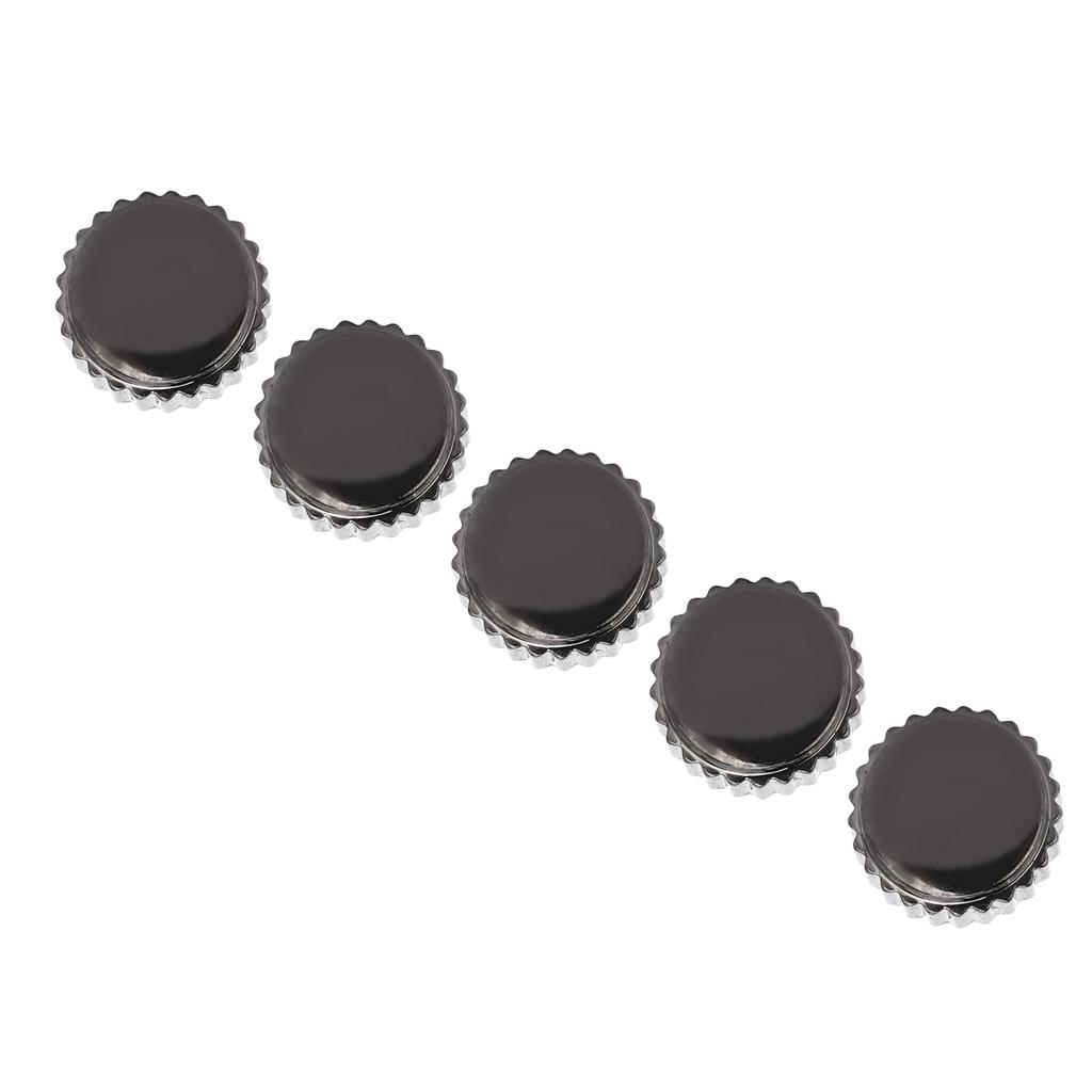 5pcs Steel Watch Crown Watch Head Watchmaker Repairing Parts Replacement Accessories Black6mm   0.24in