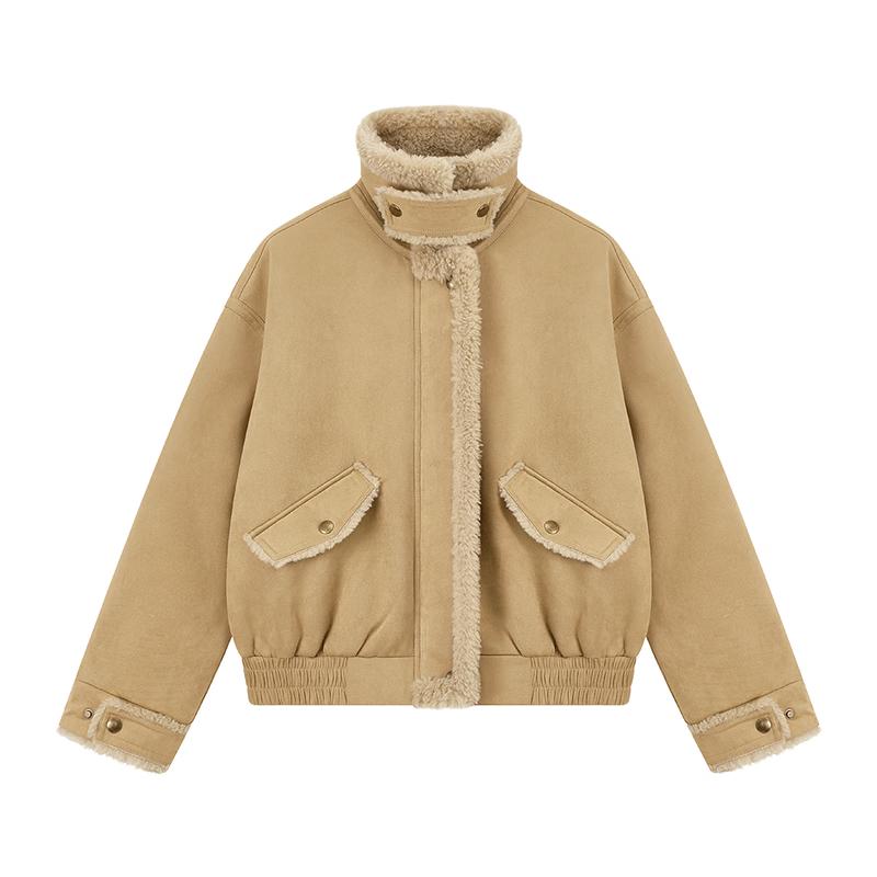 ELLE KIDS Girls Vintage Suede Sherpa Biker Jacket 160