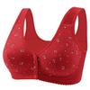 New Printed Front-Closure Wire-Free Bra for Middle-Aged & Elderly Women - Soft Cotton, Thin Plus Size Vest Style